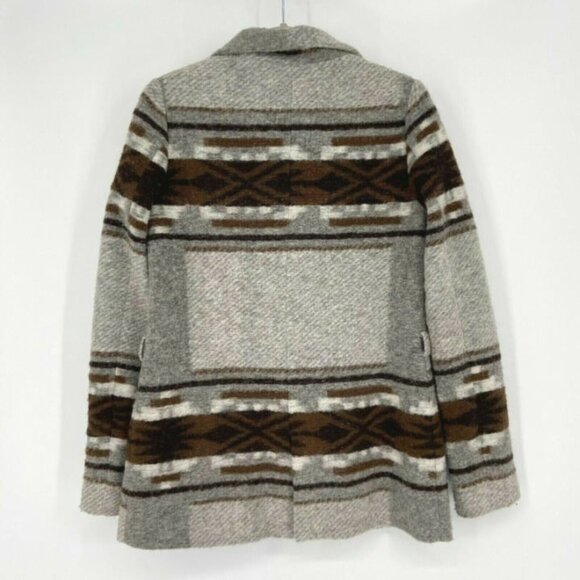 PAIGE HAYLYNN Coat Size Small Heather Grey/Custard/Dark Brown Wool‎ Blend - Picture 4 of 12